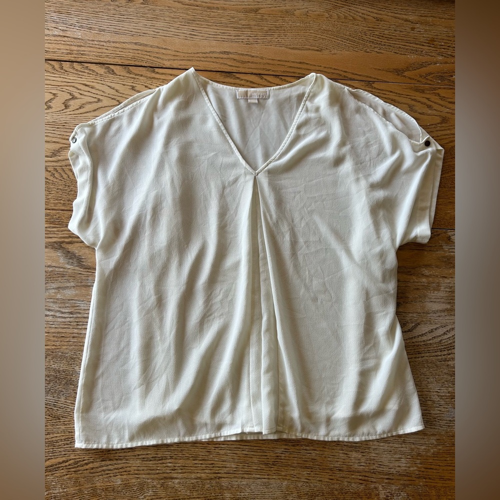 MICHAEL Michael Kors | Cream Blouse with Cut Out Sleeves